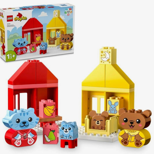 LEGO DUPLO My First Daily Routines: Eating & Bedtime Toddler Learning Toys with 2 Houses and 4 Animal Figures, Let's Toddlers Explain Feelings, Gifts for Kids, Girls and Boys Aged 18 Months Plus 10414