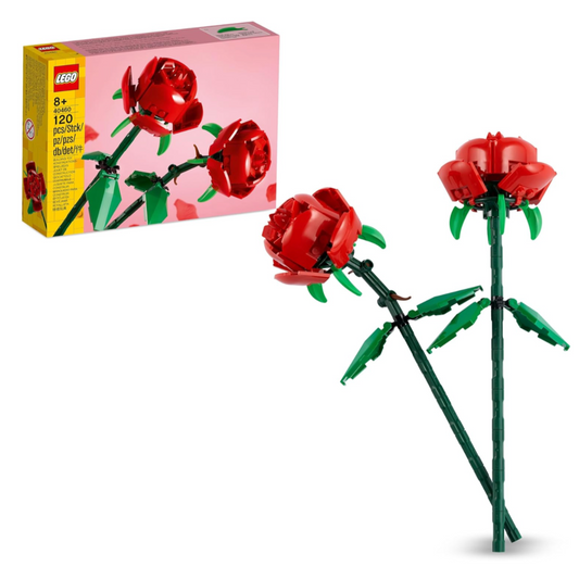 LEGO Botanical Roses, Flowers Set, Compatible with Artificial Flower Bouquets from the Botanical Collection, Kids' Bedroom Decor or Accessory, Gift for 8 Plus Year Old Girls and Boys, 40460