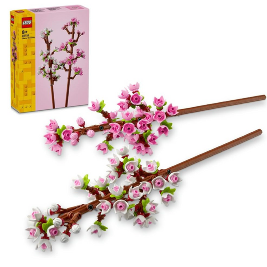 LEGO Botanical Cherry Blossoms, Artificial Faux Flowers Set, Makes a Great Desk Decor Accessory or Kids' Bedroom Decoration, Birthday Gift Idea for 8 Plus Year Old Girls, Boys and Teens 40725