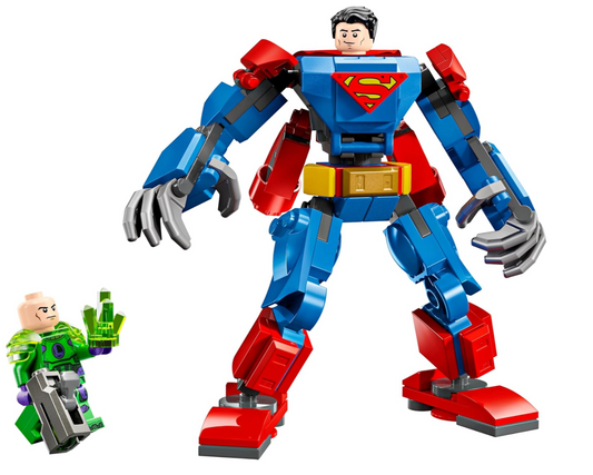 LEGO DC Superman Mech vs. Lex Luthor, Super Heroes Toy with 2 Minifigures, a Stud Shooter & Kryptonite - Buildable Figure Set - Gift 6 Plus Year Old Boys & Girls 76302
