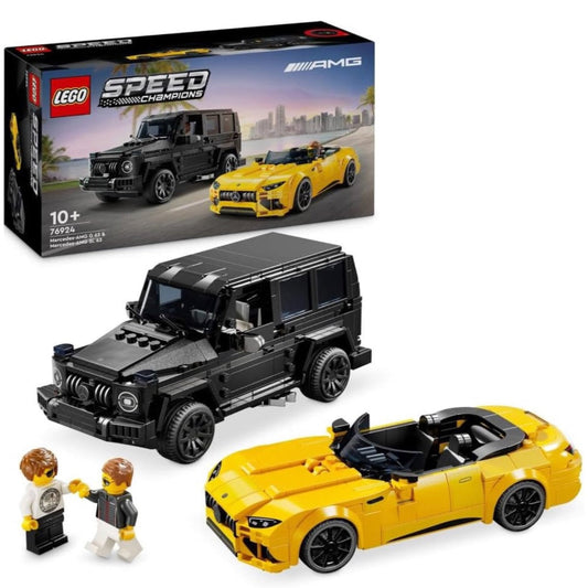 LEGO Speed Champions Mercedes-AMG G 63 & Mercedes-AMG SL 63 Car Toys, Vehicle Playset for Kids, 2 Building Sets with 2 Driver Minifigures, Gift for 10 Plus Year Old Boys and Girls 76924