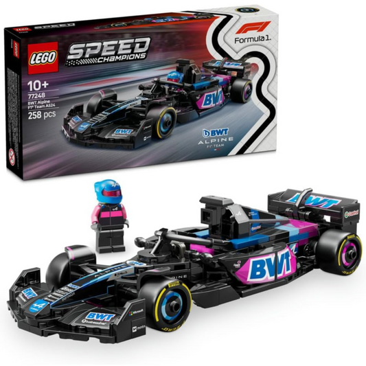 LEGO Speed Champions BWT Alpine F1 Team A524 Race Car Toy with a Collectible Formula 1 Driver Minifigure - Model Kits for 10+ Year Old Boys & Girls or Adult Motorsport Fans 77248